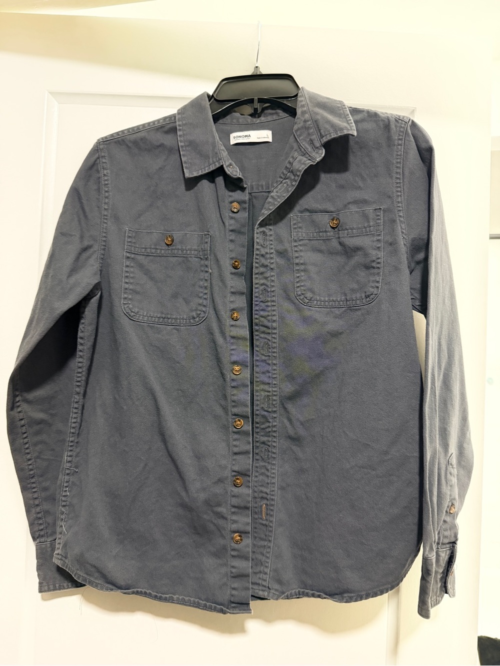 Sonoma Men's Gray Casual Button-Down Shirt